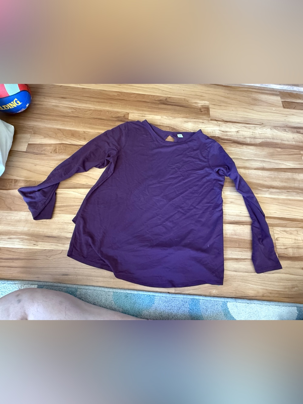 Old Navy Long-Sleeve Crewneck Top — Plum Purple